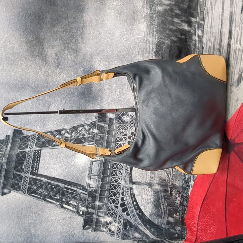 Cristian Black And Tan Leather Bag